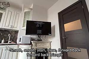 i helped my stepsister win mortal kombat and fucked her rough blowjob creampie