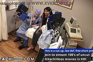 asian eliza shields moans during hitachi wand orgasms in florida medical experiments with doctor tampa