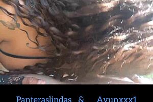 Latino Guy And Beautiful Transsexual Fuck In Garden