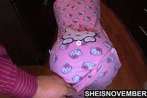 Msnovember Eats Daddy Dick for Dinner After Work! Ebony Step Daughter Deepthroats Taboo.