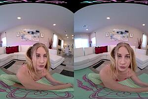 Blonde babe’s sex scene of her playing with toys on VR