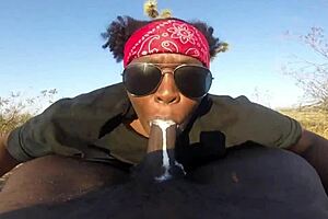 Hey, watch this public blowjob pov with deepthroat action