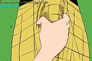 nami engages in detailed hentai action with two boys in an anime scene