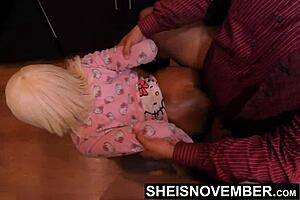 Msnovember Eats Daddy Dick for Dinner After Work! Ebony Step Daughter Deepthroats Taboo.