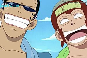 nami engages in detailed hentai action with two boys in an anime scene