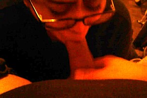 She's sucking my cock with deepthroat skills