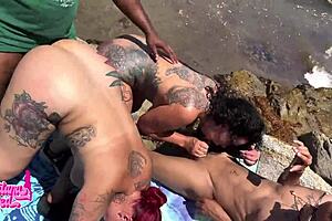 santana red and queen rogue share an intimate group encounter