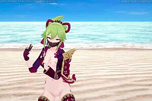 i watch genshin impact mmd with rosaria and kuki shinobu