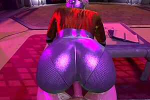 Sensual twins have sex in erotic scenes in a computer generated 3D environment