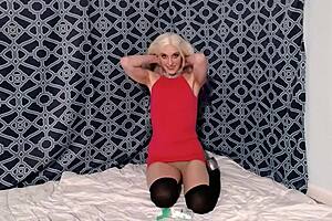 Sexy milf gets oiled up for an amazing topless blowjob