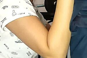 Unexpected blowjob from cute teen to trainer in homemade hardcore