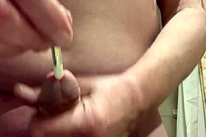 watch the cumshot after handjob sounding.