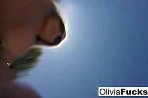 i'm olivia, having some steamy solo fun in the pool with my tits and pussy out