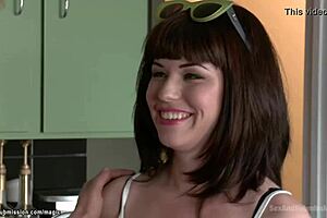 Stepdad Chokes Brunette Slave