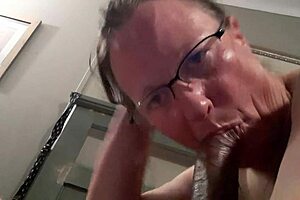 A black man and a white woman have passionate blowjob and deep throat session