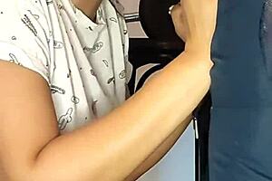 Unexpected blowjob from cute teen to trainer in homemade hardcore