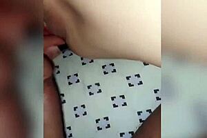 She waits in red panties for passionate creampie sex