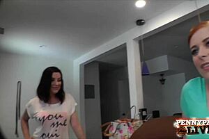 Pretty Penny Pax and Sovereign Syre drilled by fat cock Alex Legend!