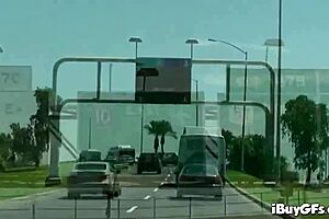 carly parker teases in moving car