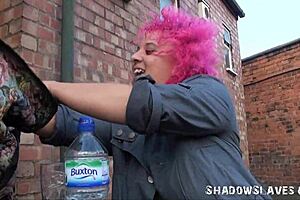 English redhead Roxy’s experience of touching a mannequin male genital in the open