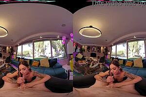 vrhush april olsen grips your cock in blowjob