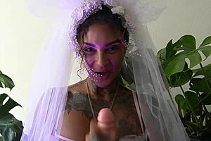 joi wedding night with leah michelle, cum on bride