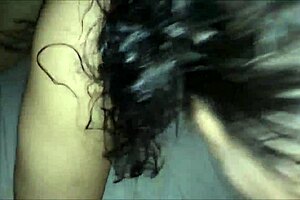 That slutty tattooed BBW loves cum in eye