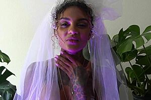 joi wedding night with leah michelle, cum on bride