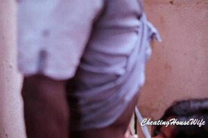 is this horny milf sucking cock in public?