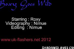 English redhead Roxy’s experience of touching a mannequin male genital in the open