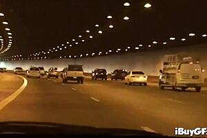 carly parker teases in moving car