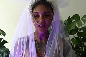 joi wedding night with leah michelle, cum on bride