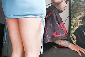 Getting a sensual haircut part two with sexy stylist