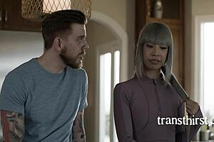 Best friends now ex trans girlfriend Steve Ricks passionately assfucks Itzel Saenz with big tits.