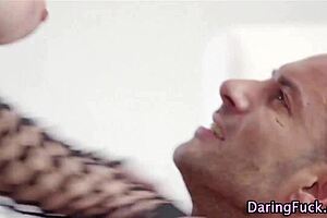 in the glamour scene, the classy european babe gets her ass rammed hard after blowjob.