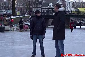 Real Dutch hooker gets her ass rimmed!