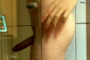 Fucked horny gay teen masturbates with fingers, watching big cock
