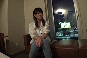 Slender asian babe's first homemade shoot with skinny body.