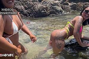 nude african wives kissing on salvador beach