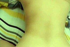 Amateur asian teen bent over for doggystyle spanking