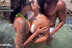 nude african wives kissing on salvador beach