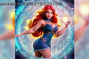 Sexy ethereal princesses with big booties use magic in energy field