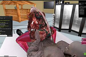 Black stud massive member takes turn riding ebony harem of sluts