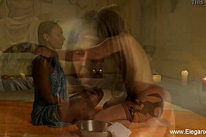 Exotic indian milf gets groped, gives blowjob and swallows.