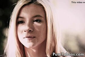 This cute stepteen with small tits seduces her sapphic stepmommy outdoors