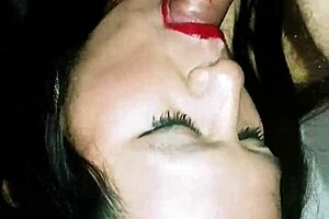 Paola sucks hetero friend's dick