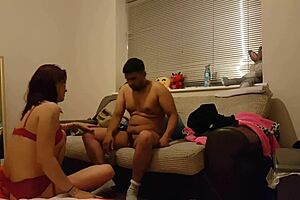 This cheating milf is licking ass with young guy