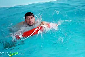 Latina Lifeguard Sheila Ortega Saves Big Cock from Drowning