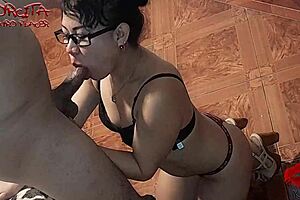 Sucking that hard iron passionately