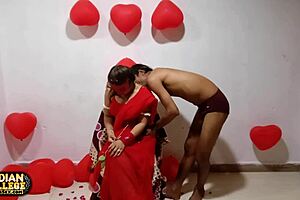 loving indian couple celebrates valentines day with amazing hot sex, fucking and sucking homemade